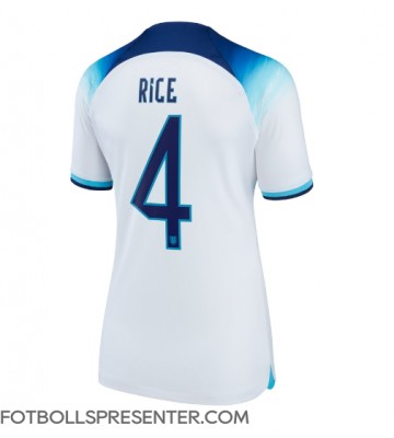 England Declan Rice #4 Hemma Matchtröja Dam VM 2022 Kortärmad
